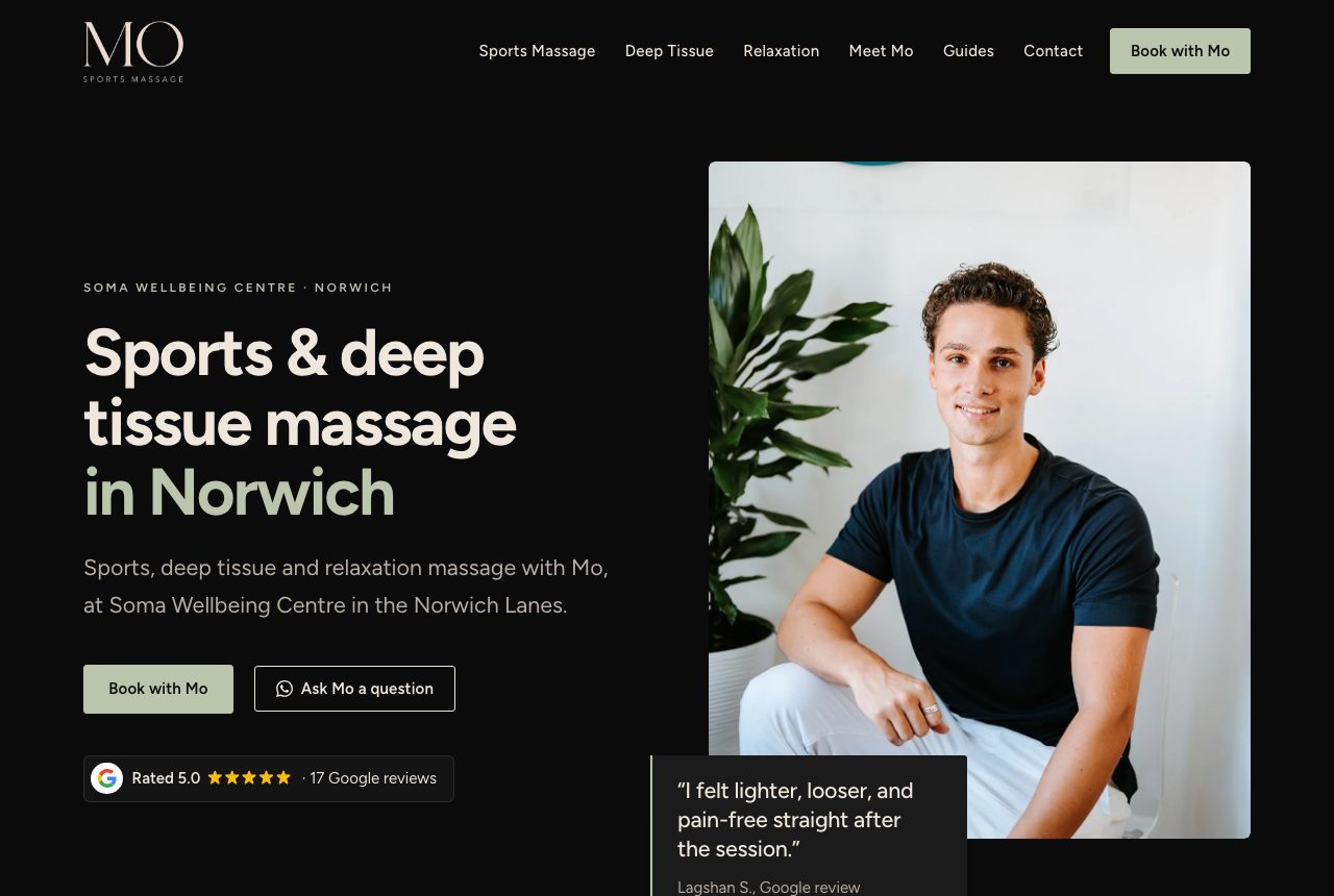 The Mo Sports Massage homepage
